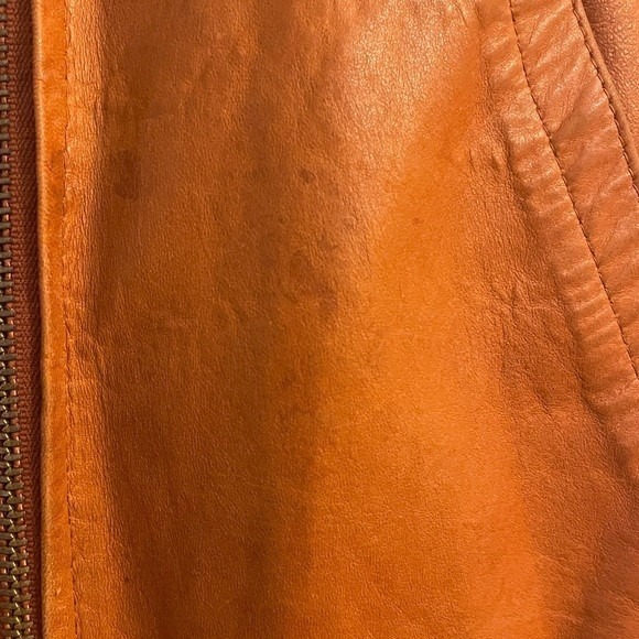 Sheep Mates Brown Leather Biker Vest with Sherpa Collar Women's, Small - Picture 4 of 7